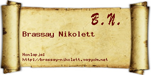 Brassay Nikolett névjegykártya